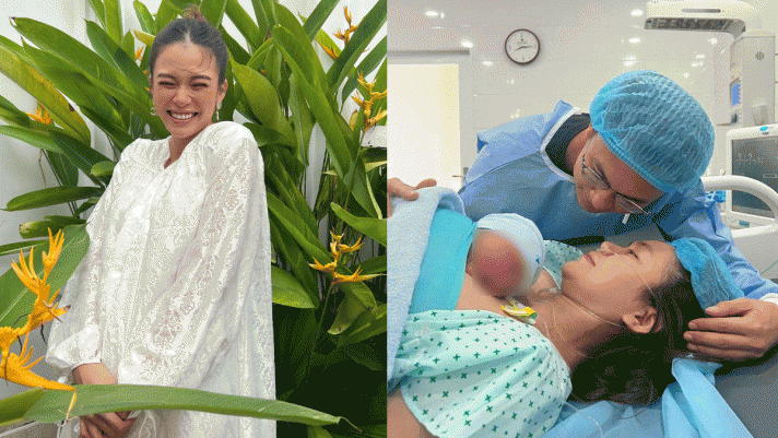 Netizen xúc động trước khoảnh khắc Á hậu Mâu Thủy và bạn trai ôm ấp con trai đầu lòng