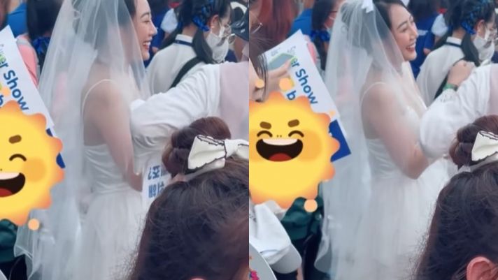 Fan girl Việt Nam mặt áo cưới cô dâu đi 'đu show' của Super Junior, nhan sắc gây sốt
