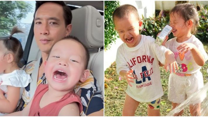 Bé Leon con trai Hồ Ngọc Hà có biểu cảm cực hài hước khi được bố dạy tiếng Việt