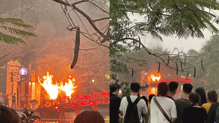 Xảy ra vụ cháy ở bốt thu vé gần cầu Thê Húc ở Hà Nội: ‘Nhiều người sau đó tháo chạy khỏi đây’