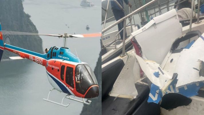 Công bố hình ảnh máy bay trực thăng rơi được trục vớt từ hiện trường tại Hải Phòng – Quảng Ninh