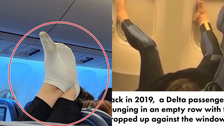1 nữ hành khách thản nhiên 'gác chân thối' khi đi máy bay, hình ảnh cận cảnh gây phẫn nộ