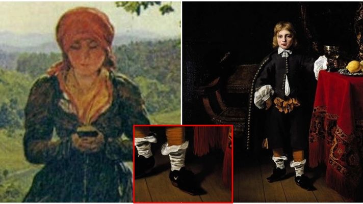 Thực hư chuyện tìm thấy iPhone và giày Nike trong tranh cổ 350 năm tuổi