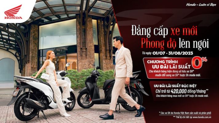 HONDA TUNG CHƯƠNG TRÌNH ƯU ĐÃI: ĐẲNG CẤP XE MỚI, PHONG ĐỘ LÊN NGÔI CHO KHÁCH MUA SH TRONG 2 THÁNG HÈ