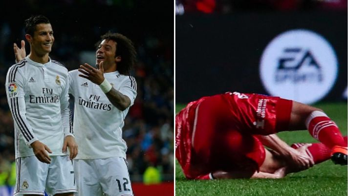 Cận cảnh pha vào bóng 'kinh hoàng' của huyền thoại Real Madrid khiến đối thủ gãy chân