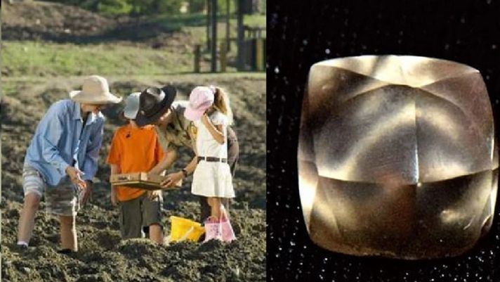  Vào công viên 'săn' kim cương, cô bé 7 tuổi nhặt được viên kim cương 2,95 carat
