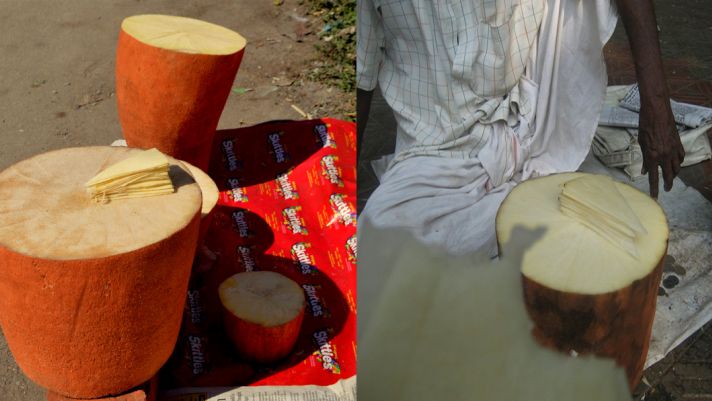 Loại củ trông như khúc gỗ có thể nặng tới 100kg, được người dân Ấn Độ coi thực phẩm giải khát