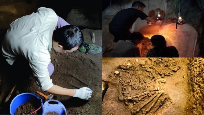 Cận cảnh di cốt niên đại 1 vạn năm vừa phát hiện ở Hà Nam, bí ẩn tư thế lạ của ngôi mộ song táng