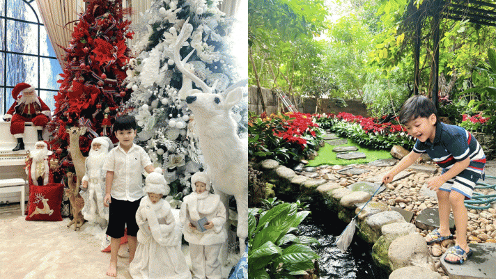 Loạt khoảnh khắc vô cùng dễ thương của bé Polo Huỳnh tại biệt thự 60 tỷ đồng nhân dịp Giáng sinh