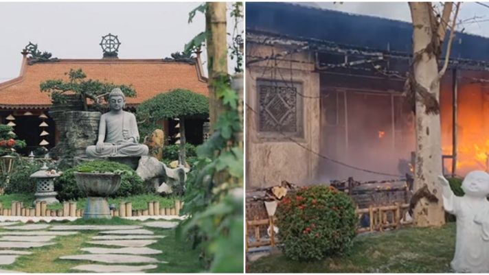 Khung cảnh hoang tàn của chùa Phật Quang Hà Nam sau đám cháy