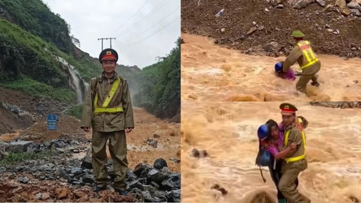 Danh tính Thượng úy công an cứu dân giữa dòng nước lũ được Bộ trưởng Lương Tam Quang biểu dương