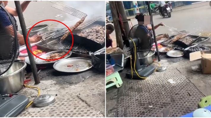 Kinh hoàng quán bún chả ở Hà Nội rửa thịt bằng nước than đen kịt, CĐM phải ‘nôn trớ’ khi xem video