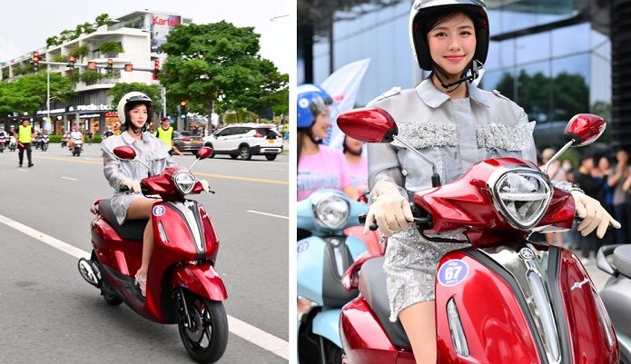 Bắt gặp Hoa hậu Thùy Tiên dẫn đoàn xe diễu hành trên đường phố Sài Gòn