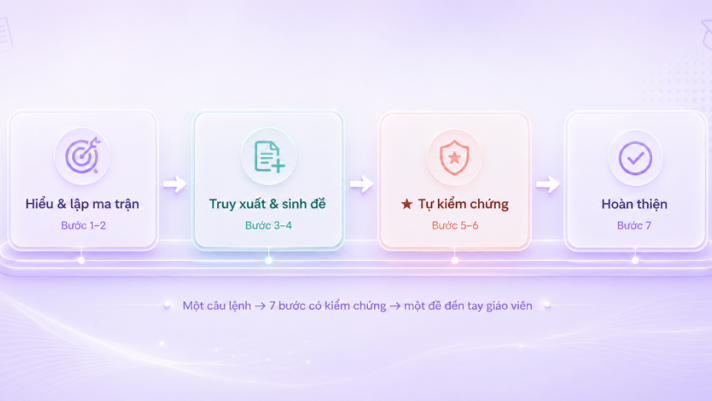 [AI trong giáo dục] Một đề thi AI đi qua bao nhiêu bước trước khi tới tay giáo viên?