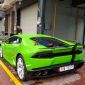 Đại gia Nam Định mang hẳn Lamborghini Huracan xanh cốm vào Sài Gòn ăn cưới Cường Đô la