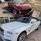 Va chạm với Mustang, xe siêu sang Rolls-Royce bị nát hông
