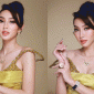 Thùy Tiên xinh đẹp tựa tranh vẽ tại Lễ công bố lịch trình cuộc thi Hoa hậu do Sen Vàng tổ chức