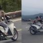 Cặp đôi ‘làm xiếc’ trên đèo Hải Vân bị công an truy tìm, CĐM thót tim vì động tác quá nguy hiểm