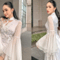 Hương Giang diện áo dài thướt tha kheo sắc chuẩn mỹ nhân, cư dân mạng tấm tắc khen ngợi