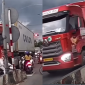 Clip xe máy qua đường bất cẩn, bị container nghiền nát, người đi xe máy thoát chết trong gang tấc