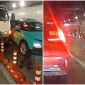 Tai nạn liên hoàn trong hầm Thủ Thiêm, 4 ô tô hư hỏng chắn ngang đường, giao thông tê liệt