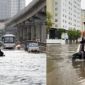 Ảnh hưởng sau mưa bão khiến 12 điểm ở Hà Nội vẫn ngập chìm trong nước dù trời đã hửng nắng