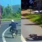 Thanh niên 16 tuổi bốc đầu mô tô chạy đua với xe bồn và cái kết khiến dân mạng hả hê vỗ tay