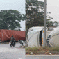 Xe container lật gây rung chấn ở Hà Nội khiến người dân hoảng hốt: Tình hình tài xế?