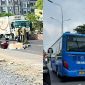 Hiện trường vụ tai nạn giao thông nghiêm trọng ở TPHCM khiến người đi xe máy tử vong tại chỗ