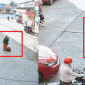 Pha xử lý gây xôn xao MXH: Clip nam bảo vệ chạy ra bế người phụ nữ mải nghe điện thoại, chắn lối ô tô đi